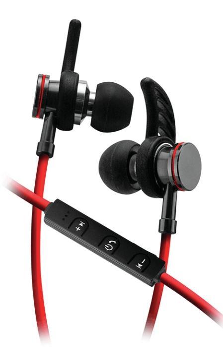 Sentry BT250 Bluetooth Stereo Earbuds with Microphone Red