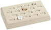 M&M BX2460Q-BE Ring 18-Slot Tray - Beige Faux Suede