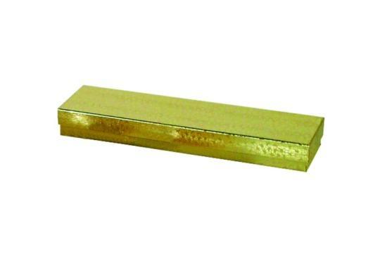 M&M EGB82 Gold Cotton Filled Gold Foil Box 8" x 2" x 7/8"