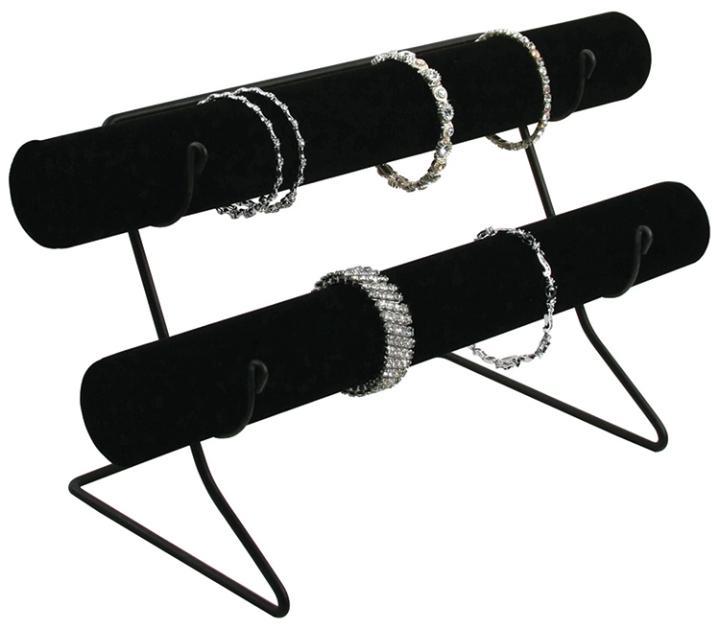 F1112BK Double Bracelet Display Black Velvet