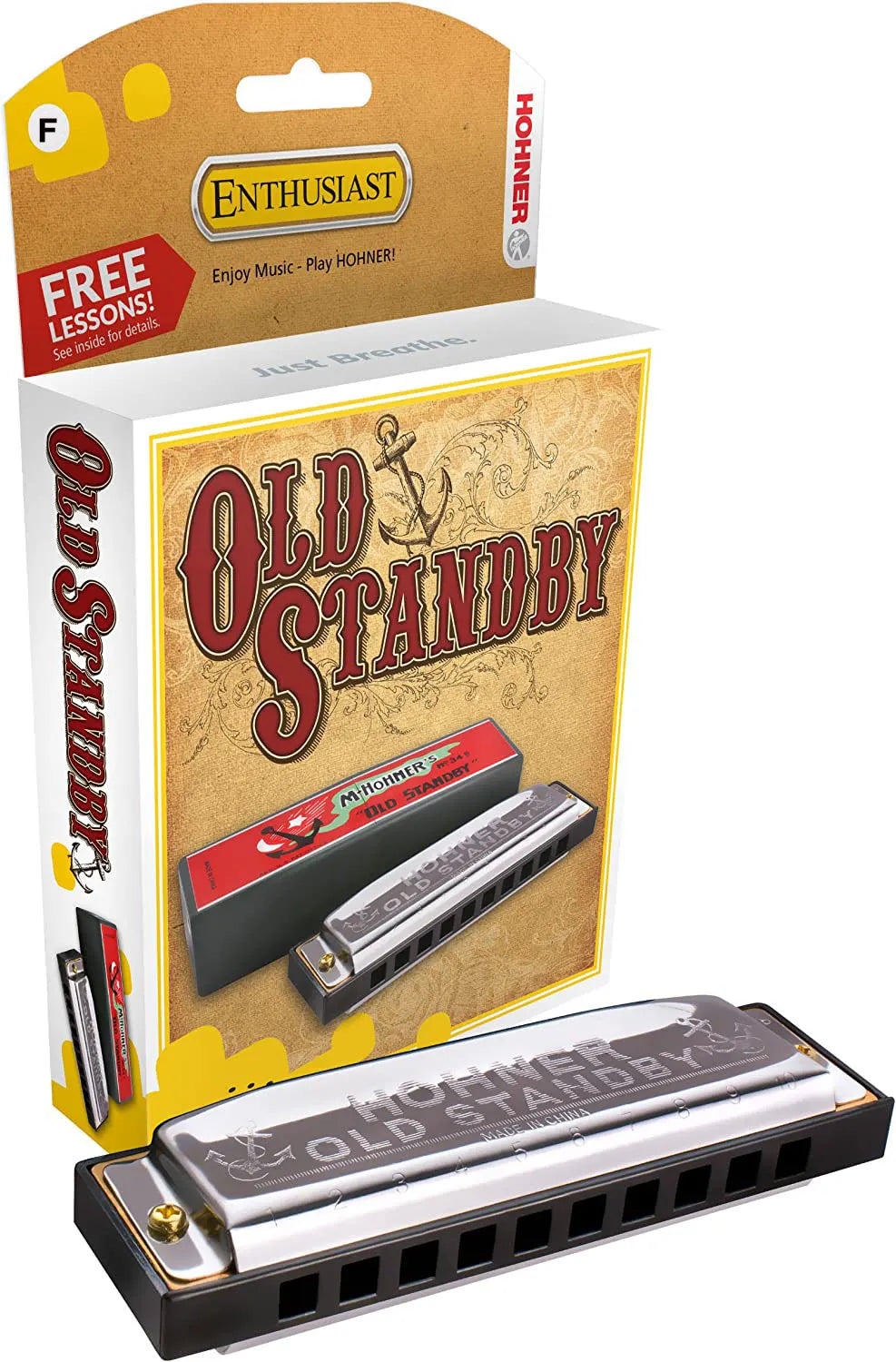 34BBXF Hohner Old Standby Harmonica In Key Of F