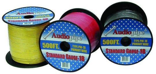 Audiopipe 500' Black 18 gauge Remote Cable