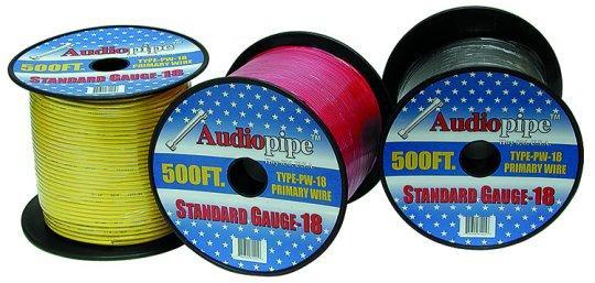 Audiopipe 500' Blue 18 Gauge Remote Cable