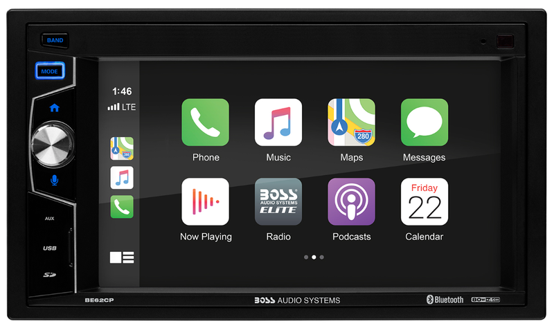 BE62CP Boss Audio Elite 6.2-In Double-DIN CarPlay Mech-less Multimedia ...