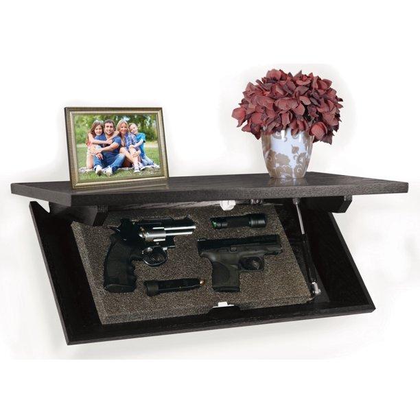 PSP 24 inch Firearm Concealment Shelf with Quick Click Open - Ebony