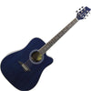 K1TBL Kona K1 Series Acoustic Dreadnought Cutaway Guitar - Transparent Blue