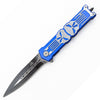 SG-KS2016BL 8.75 inch Skull Design Spring Assisted Knife - Blue