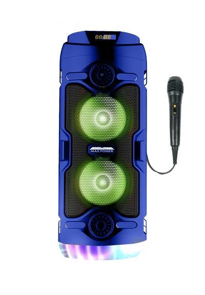 MPD474-BLU Max Power 4x2 Portable Bluetooth Speaker with Microphone - Blue