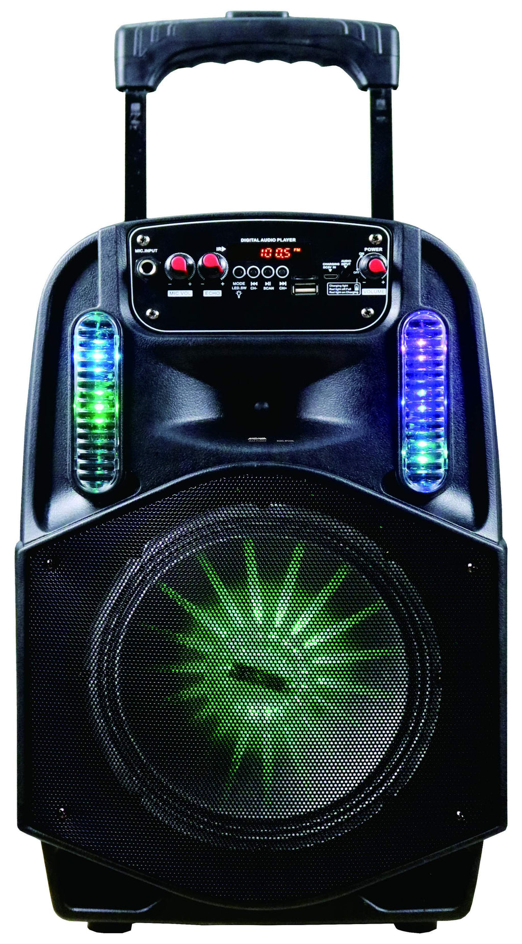 MPD899L-BK Max Power 8 inch Rechargable Trolley Speaker System - Black