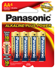 AM3BP4 Panasonic Alkaline 4pk AA Cell Batteries