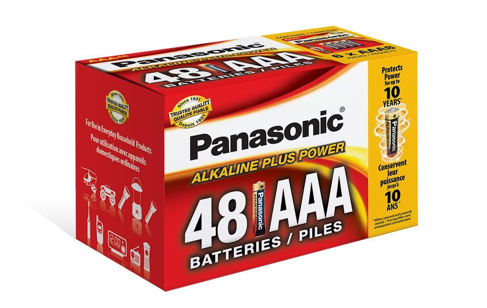 LR03PA/48 Panasonic Alkaline AAA 48 Bulk Pack Carton