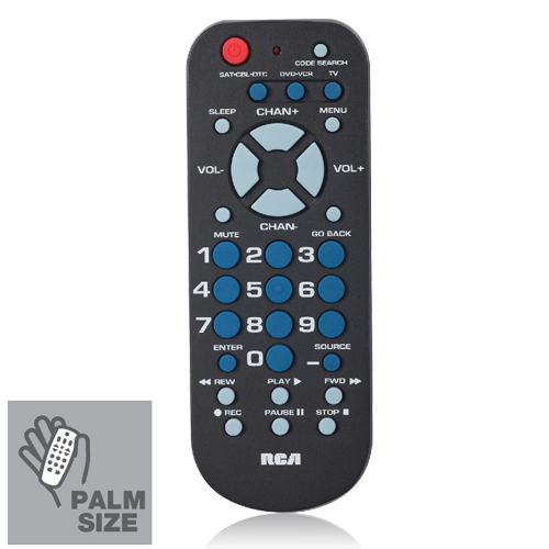 RCR503BE RCA 3 Device Palm Sized Universal Remote