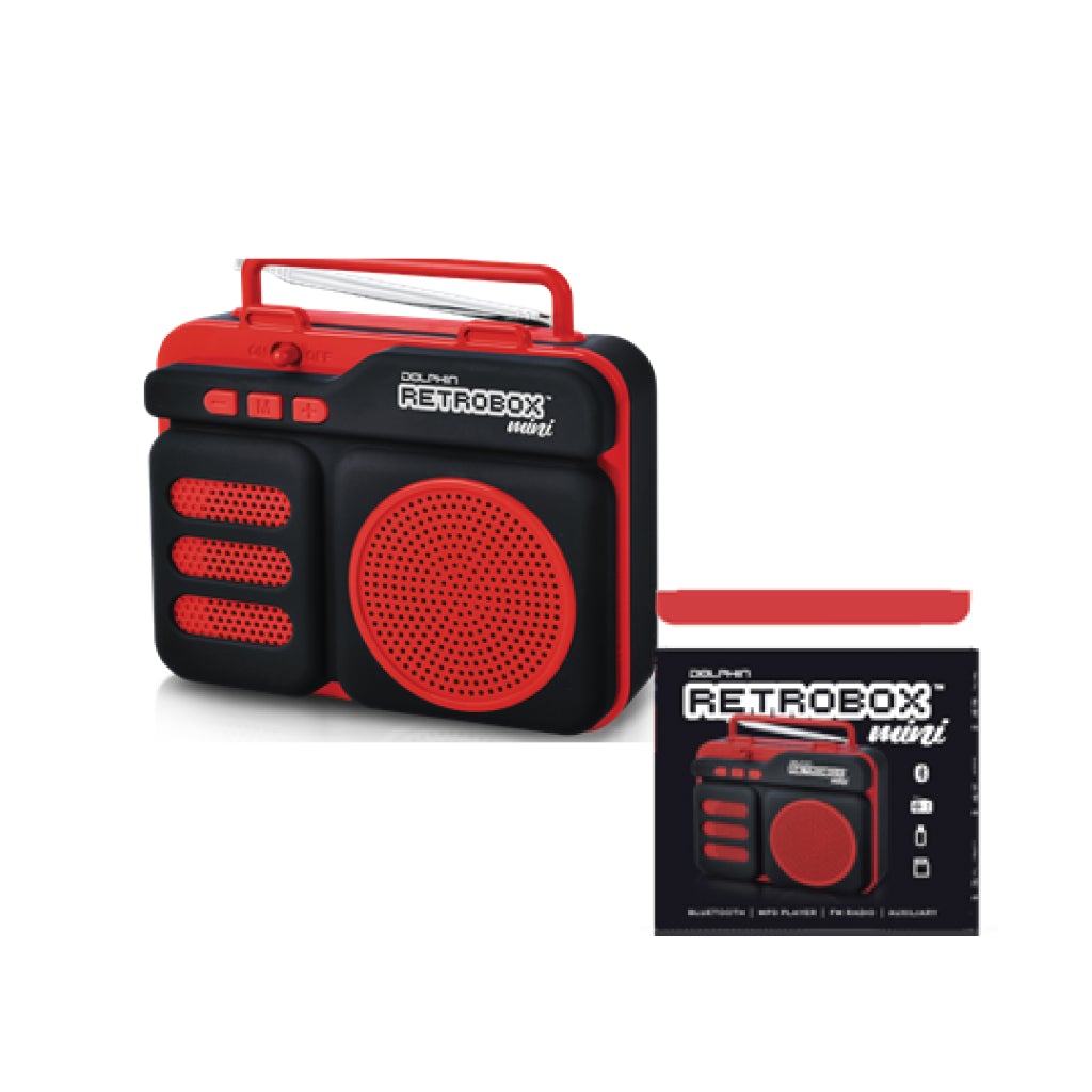 RTX-10RED Retrobox Mini Bluetooth Radio - Red