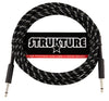 SC10BS Strukture 10 Foot Instrument Cable - Vintage Woven Black and Silver Jacket