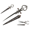 SG-KE001SL 10.25in Silver Bodice Scissors Dagger