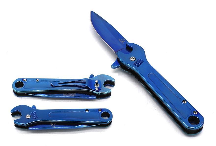 SG-KS34248BL Adjustable Wrench Style 4.5in Blue Spring Assisted