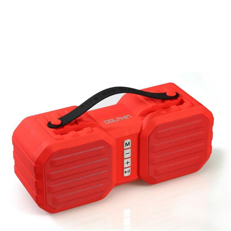 SPBX-8RED Dolphin Splashproof Portable Bluetooth Speaker - Red