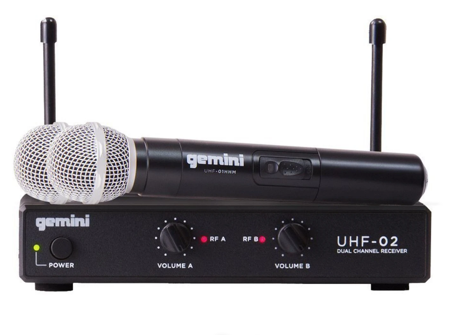 UHF-02M Gemini UHF Dual Channel Handheld Wireless Microphone System